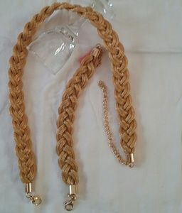 ION Plated YGGF Braided Necklace & Bracelet Set